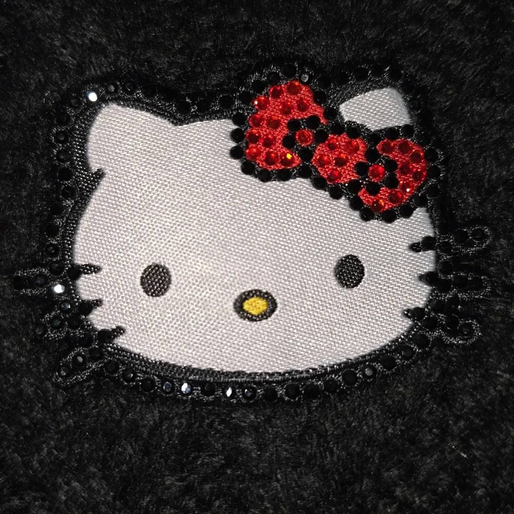 Hello Kitty Black Fingerless Gloves with Red Bow
